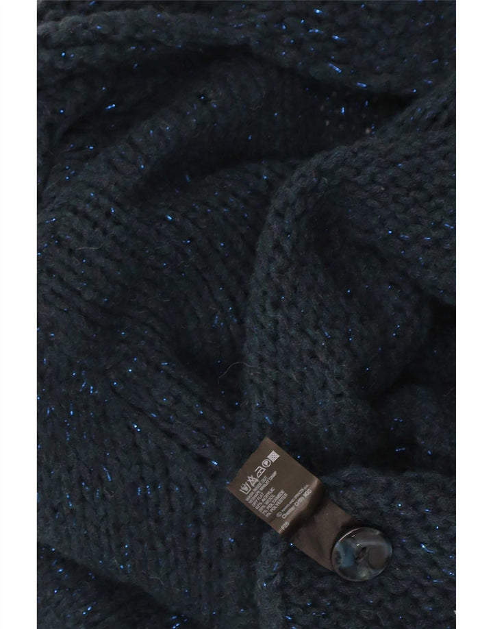 Maglione cardigan da donna Marks & Spencer UK 16 grande blu navy screziato