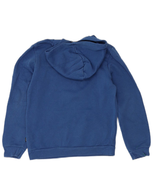Puma Boys Graphic Hoodie Jumper 11-12 Years Blue Cotton