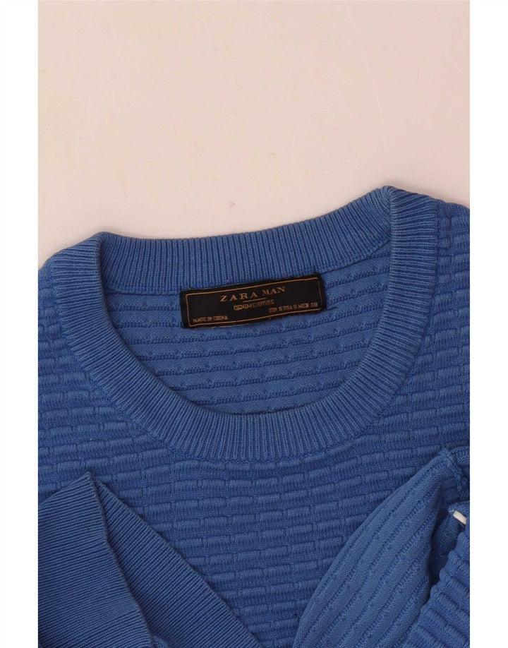 Maglione maglione girocollo da uomo Zara piccolo blu