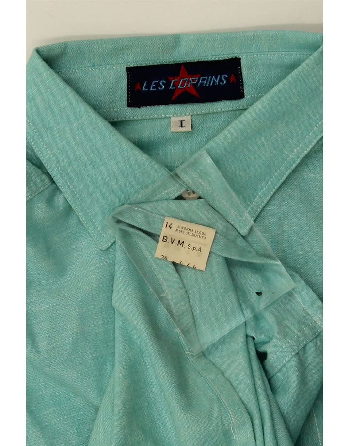 LES COPAINS Womens Shirt UK 14 Large Turquoise Vintage Les Copains and Second-Hand Les Copains from Messina Hembry 