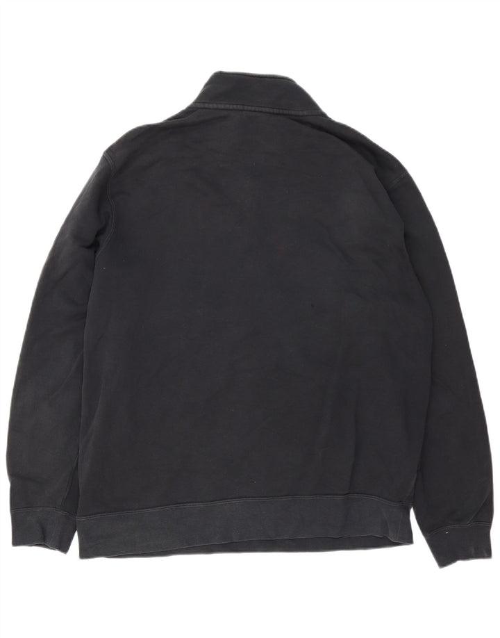Felpa Nike da uomo con zip e collo, maglione grande, cotone nero