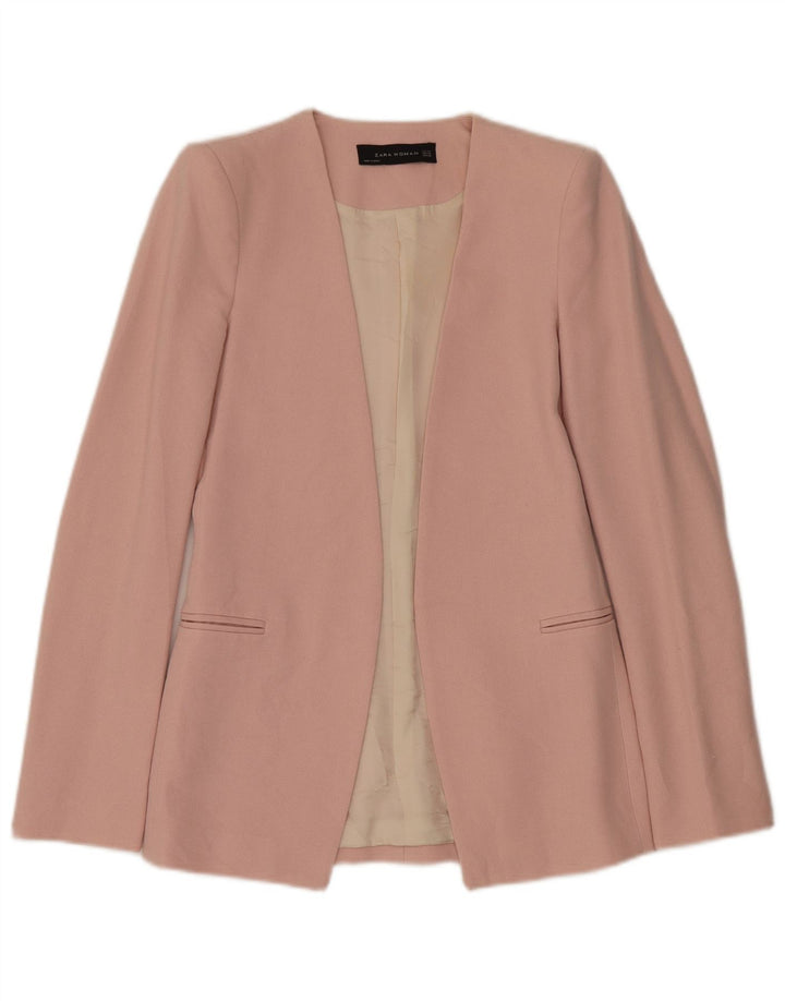 Giacca blazer aperta da donna Zara UK 6 XS rosa viscosa