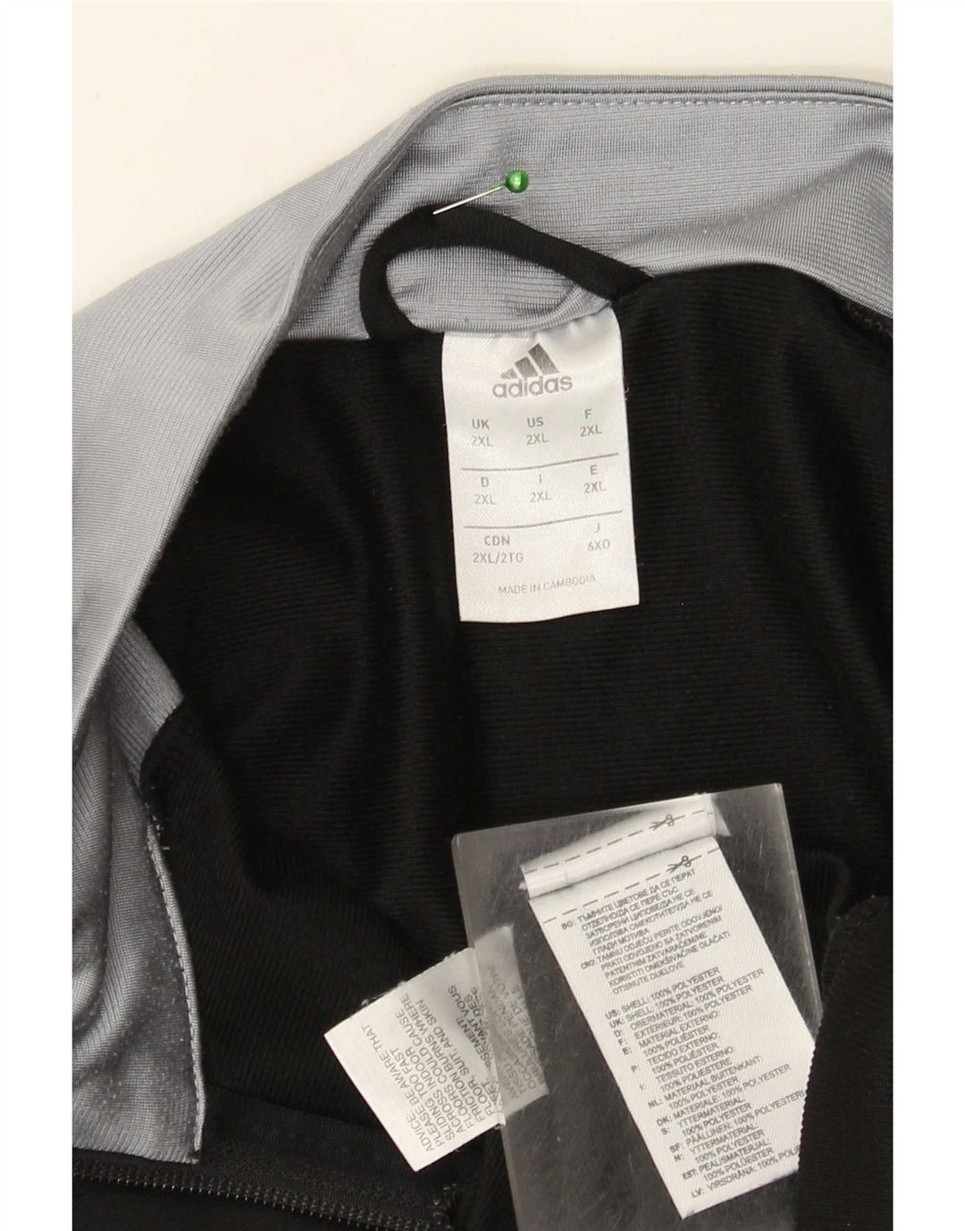 Giacca da tuta da uomo Adidas 2XL poliestere color block nero
