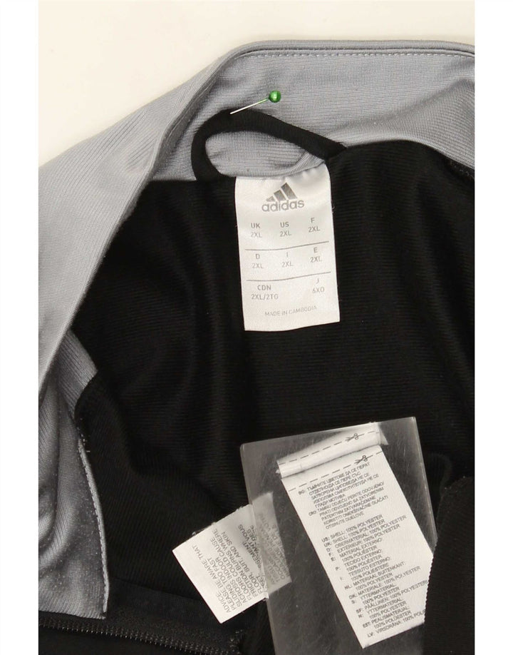 Giacca da tuta da uomo Adidas 2XL poliestere color block nero