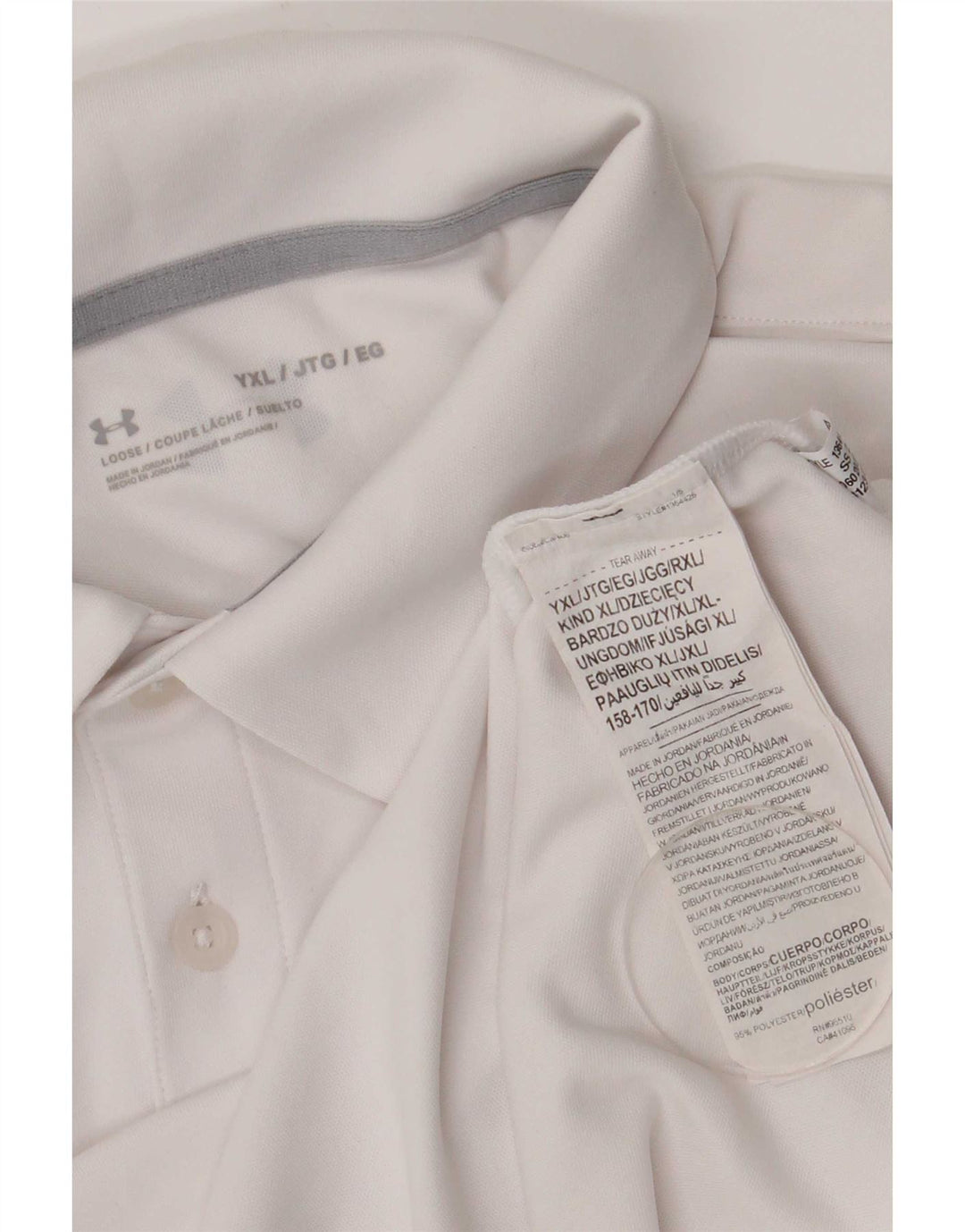 Polo da ragazzo Under Armour 13-14 anni XL poliestere bianco