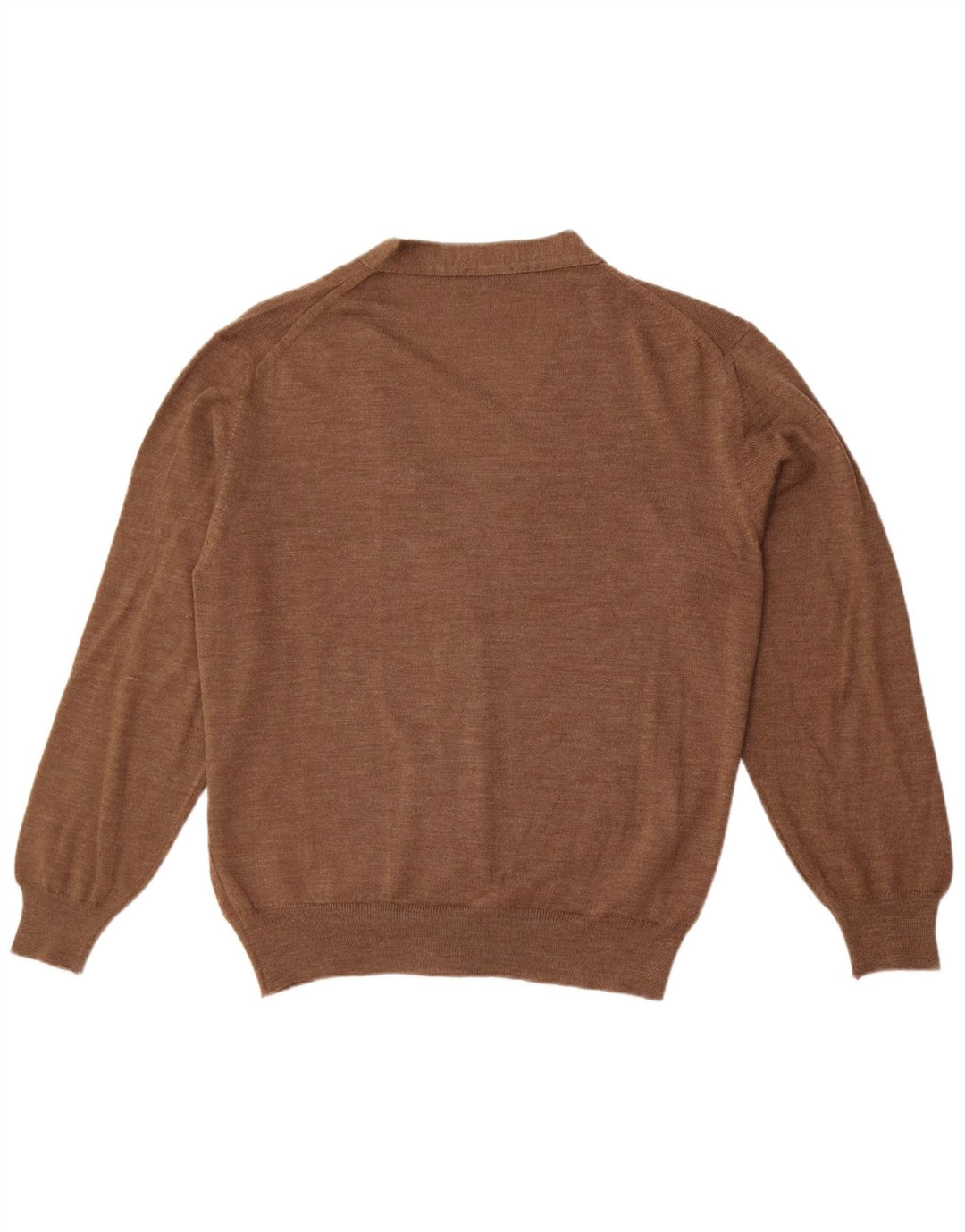 Maglione cardigan da donna vintage UK 14 grande lana marrone