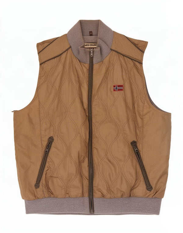 Gilet trapuntato da uomo Napapijri UK 46 3XL Poliestere color block beige