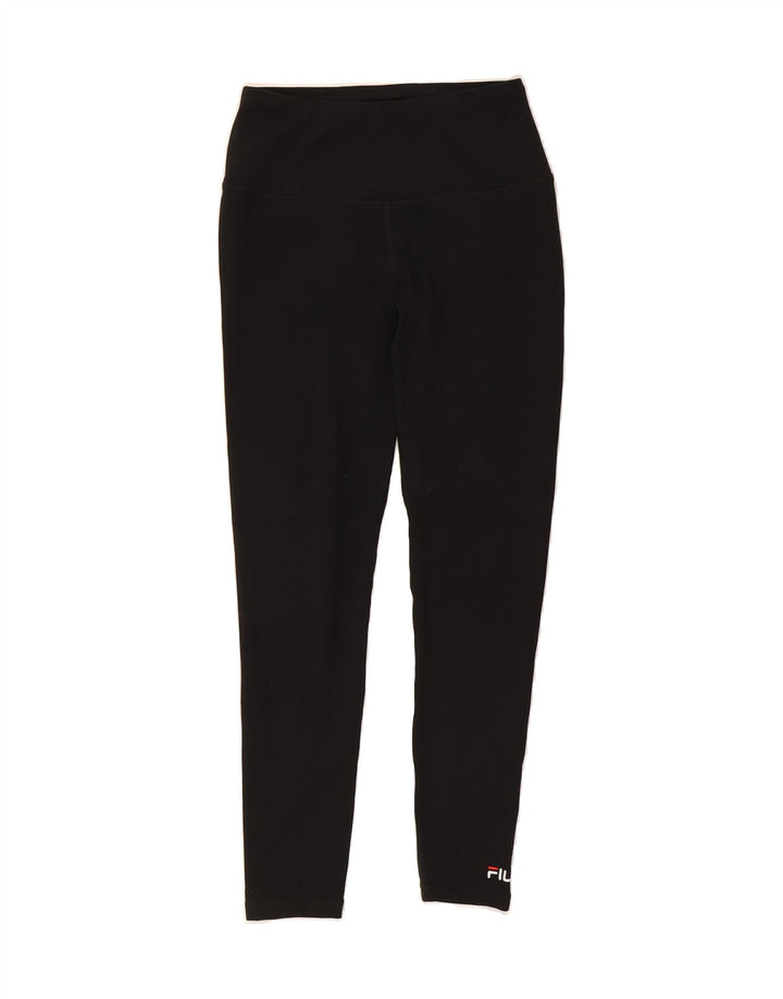 FILA Womens Classic Leggings UK 12 Medium  Black Vintage Fila and Second-Hand Fila from Messina Hembry 