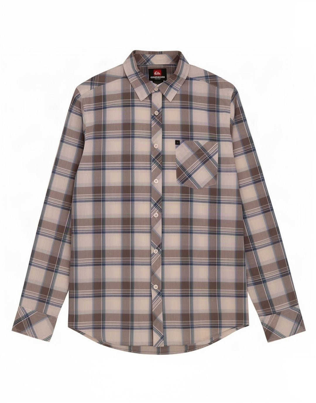Camicia da uomo Quiksilver piccola in cotone a quadri grigi