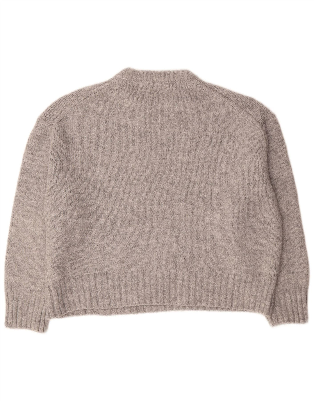 Maglione girocollo oversize da donna Zara UK 14 Acrilico grigio medio