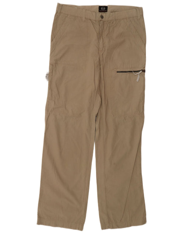 Pantaloni cargo dritti da uomo Sergio Tacchini IT 52 XL W36 L34 Cotone Beige