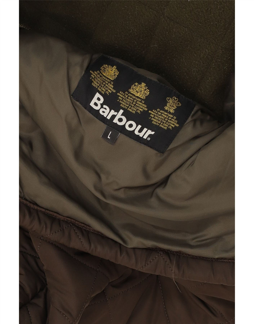 Barbour Giacca trapuntata da uomo UK 40 Large Marrone Poliestere
