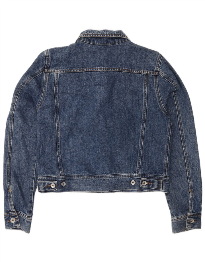 Giacca in denim corto da donna Dkny UK 14 grande cotone blu
