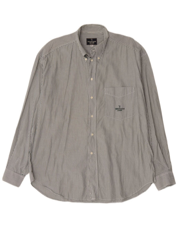 Camicia Uomo Trussardi Jeans XL Cotone Gessato Verde