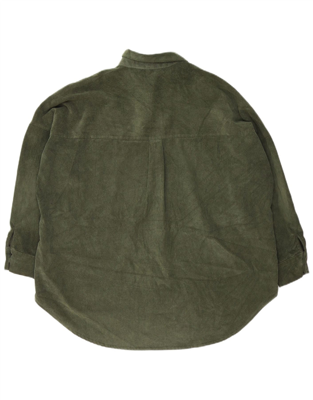 Camicia da donna oversize in velluto a coste Zara UK 14 Poliestere verde medio