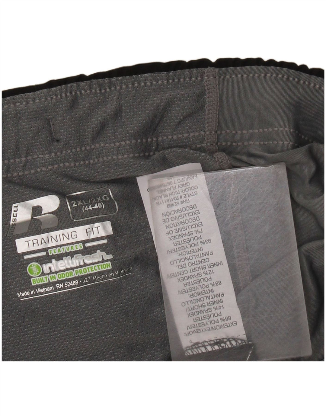 Pantaloncini sportivi Dri-Power da uomo RUSSELL ATHLETIC 2XL poliestere nero
