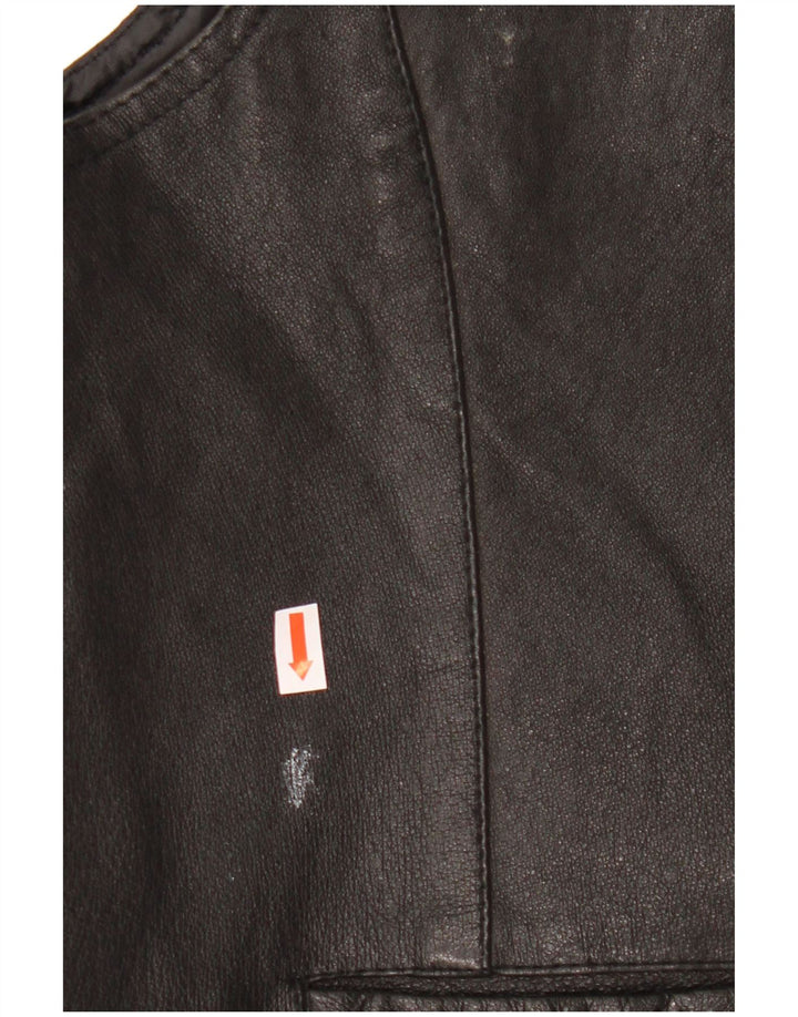 Gilet in pelle da uomo John F Gee in pelle nera media