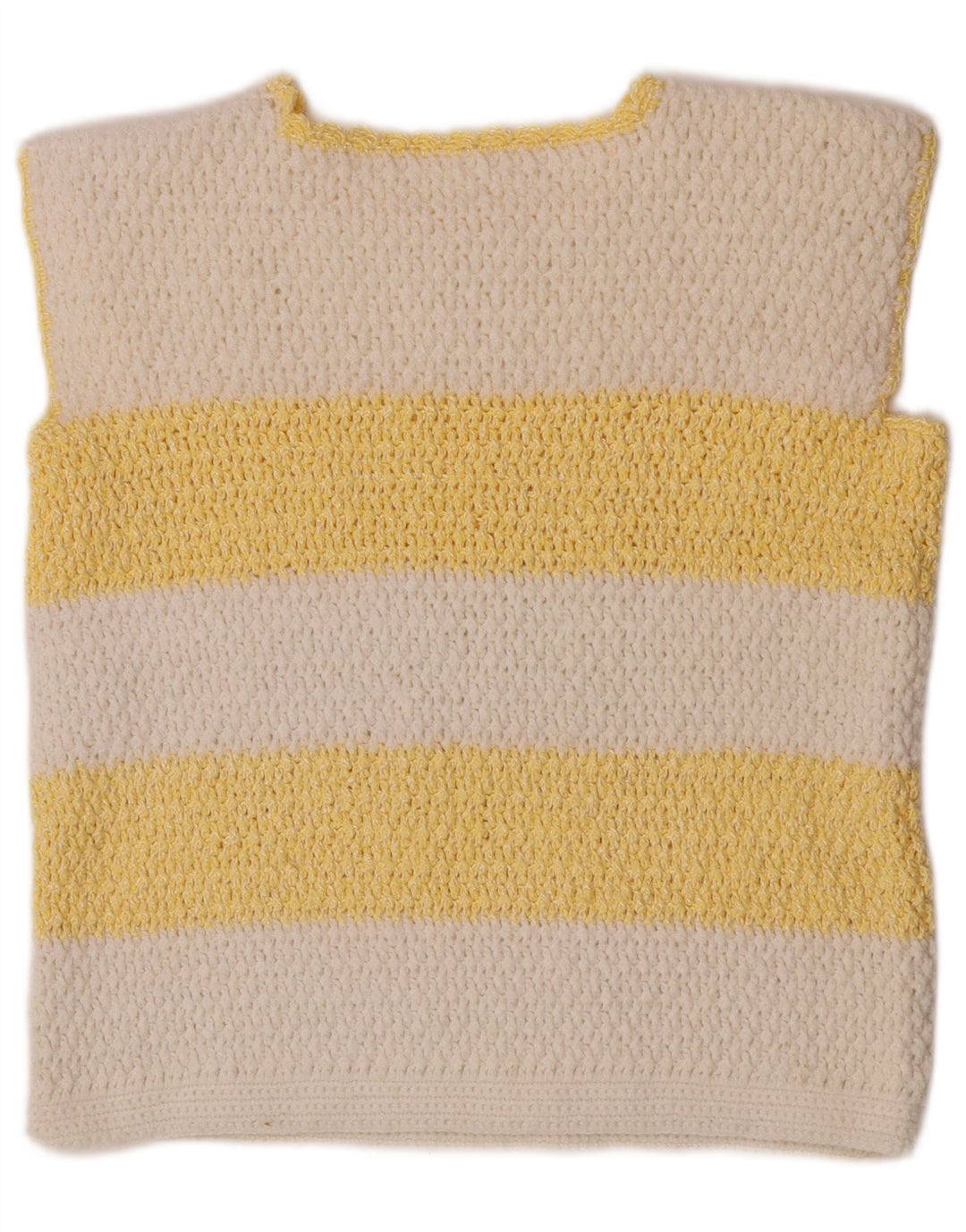 Canottiera vintage da donna UK 14 a righe bianche medie