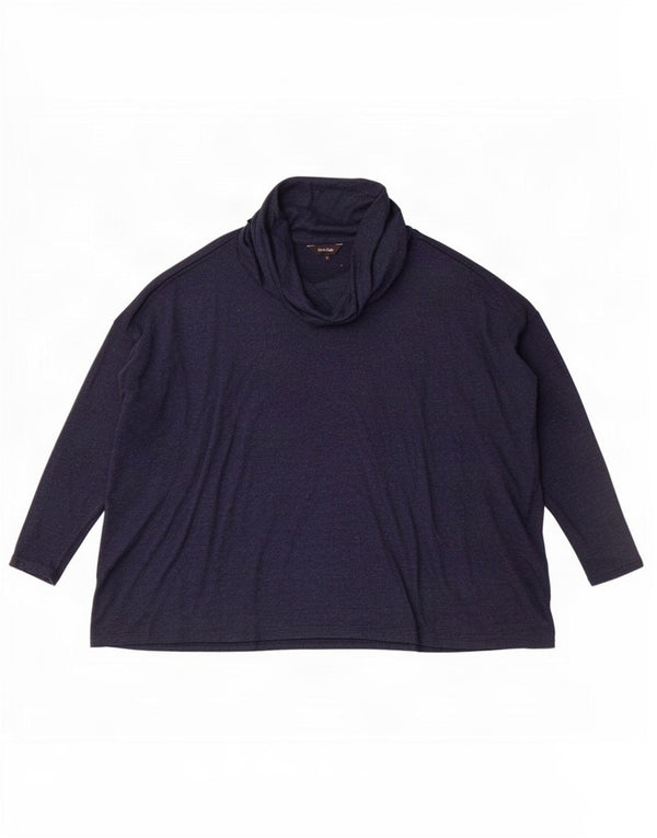 Phase Eight Top oversize da donna con maniche a 3/4 UK 10 Small in viscosa blu navy