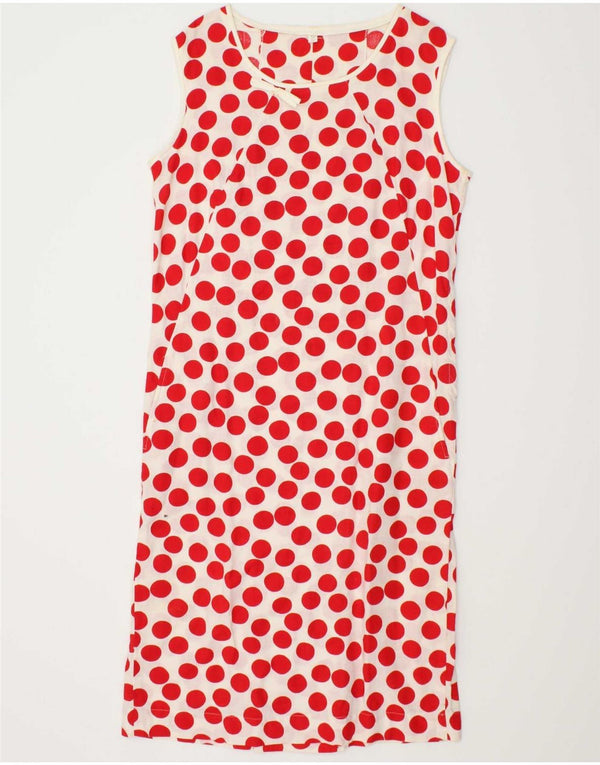 VINTAGE Womens Sheath Dress UK 8 Small Red Polka Dot