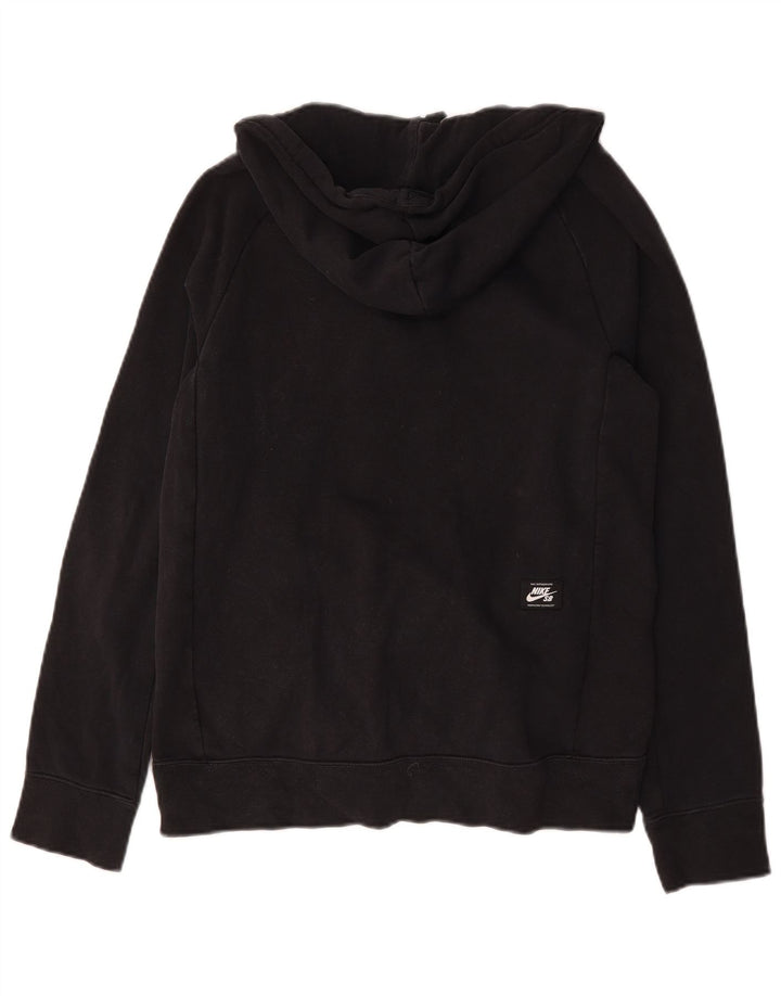 Maglia con cappuccio e zip Nike da uomo, piccola, in cotone nero