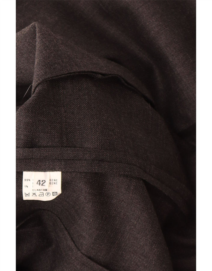 PANCALDI & B Womens Longline Blazer Jacket IT 42 Medium Grey Virgin Wool