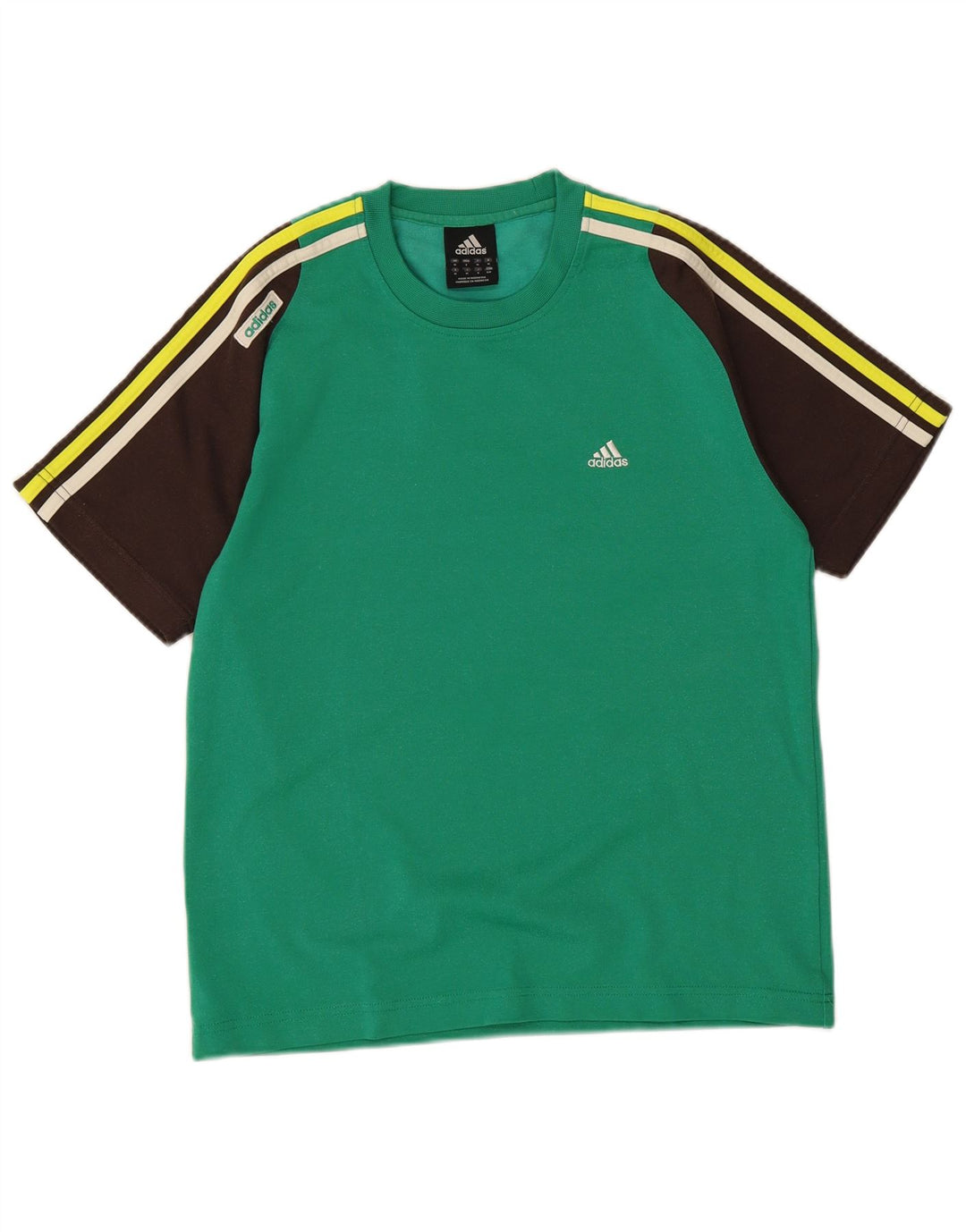 T-shirt da uomo Adidas Top in cotone color block verde medio