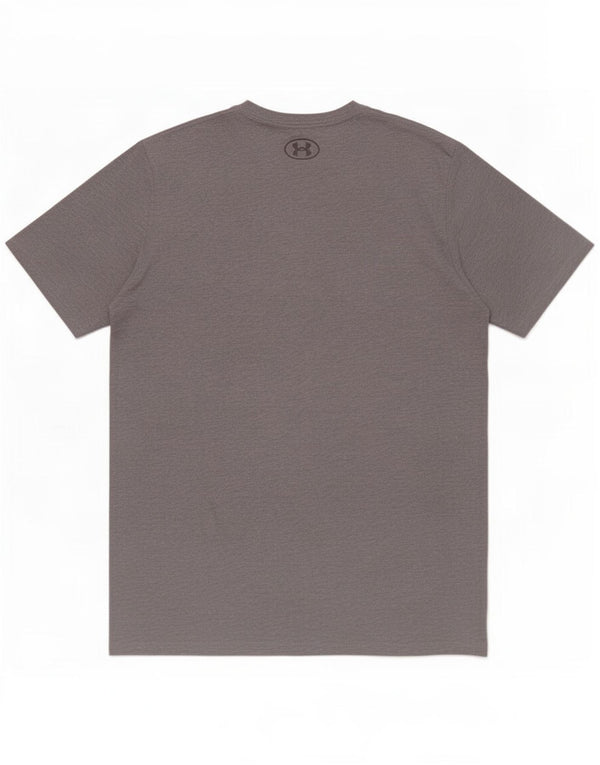 T-shirt grafica da uomo Under Armour Heat Gear Top in cotone chiazzato grigio medio
