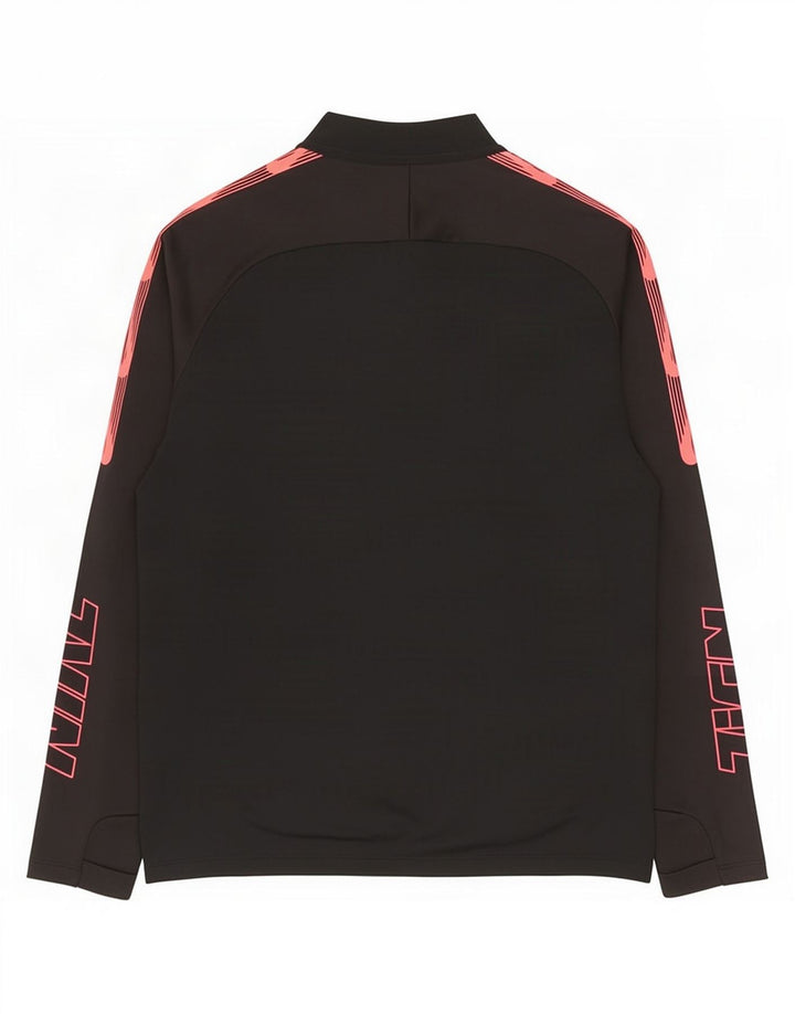 Top della tuta da ginnastica Nike Dri Fit con collo e zip da uomo, color block medio nero