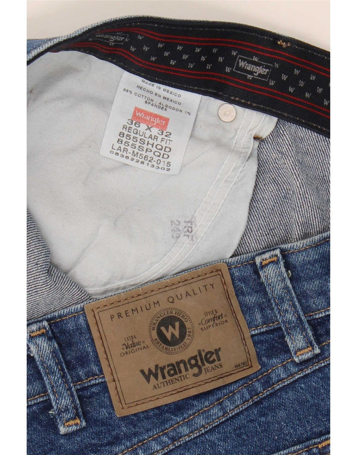 Jeans dritti da uomo Wrangler vestibilità regolare W36 L32 cotone blu