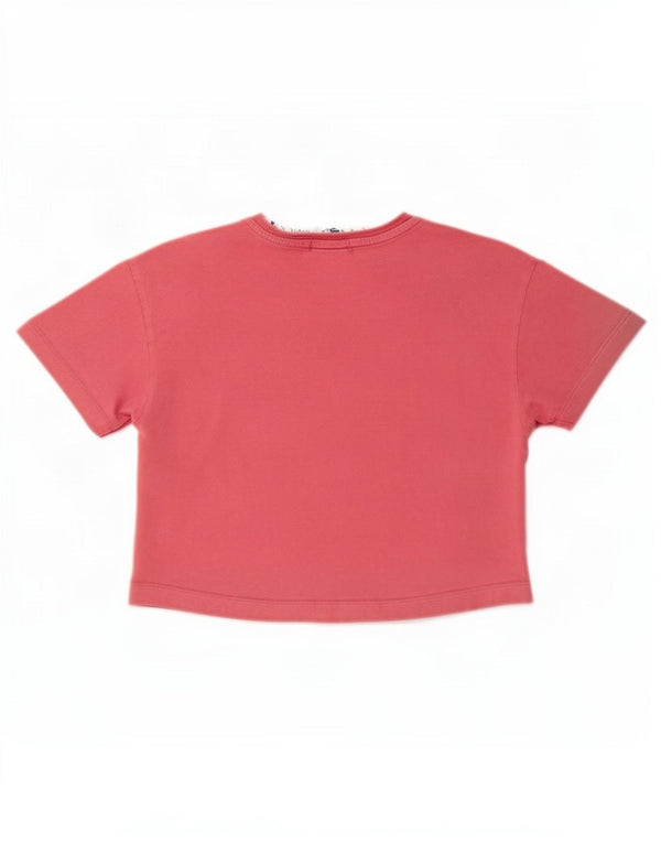 T-shirt grafica corta da donna Adidas UK 8 Small in cotone color block rosa