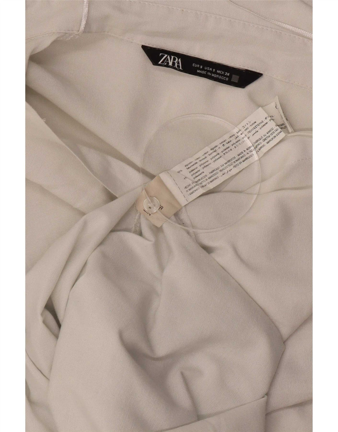 Camicia oversize da donna Zara UK 10 piccola in cotone bianco