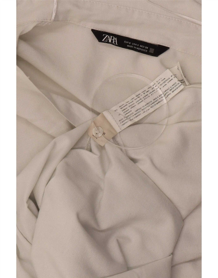 Camicia oversize da donna Zara UK 10 piccola in cotone bianco