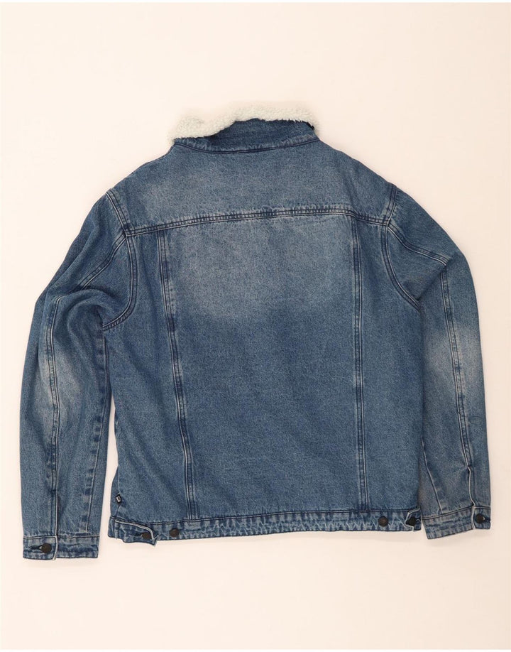 BRANDIT Giacca in denim Sherpa da uomo UK 40 grande cotone blu
