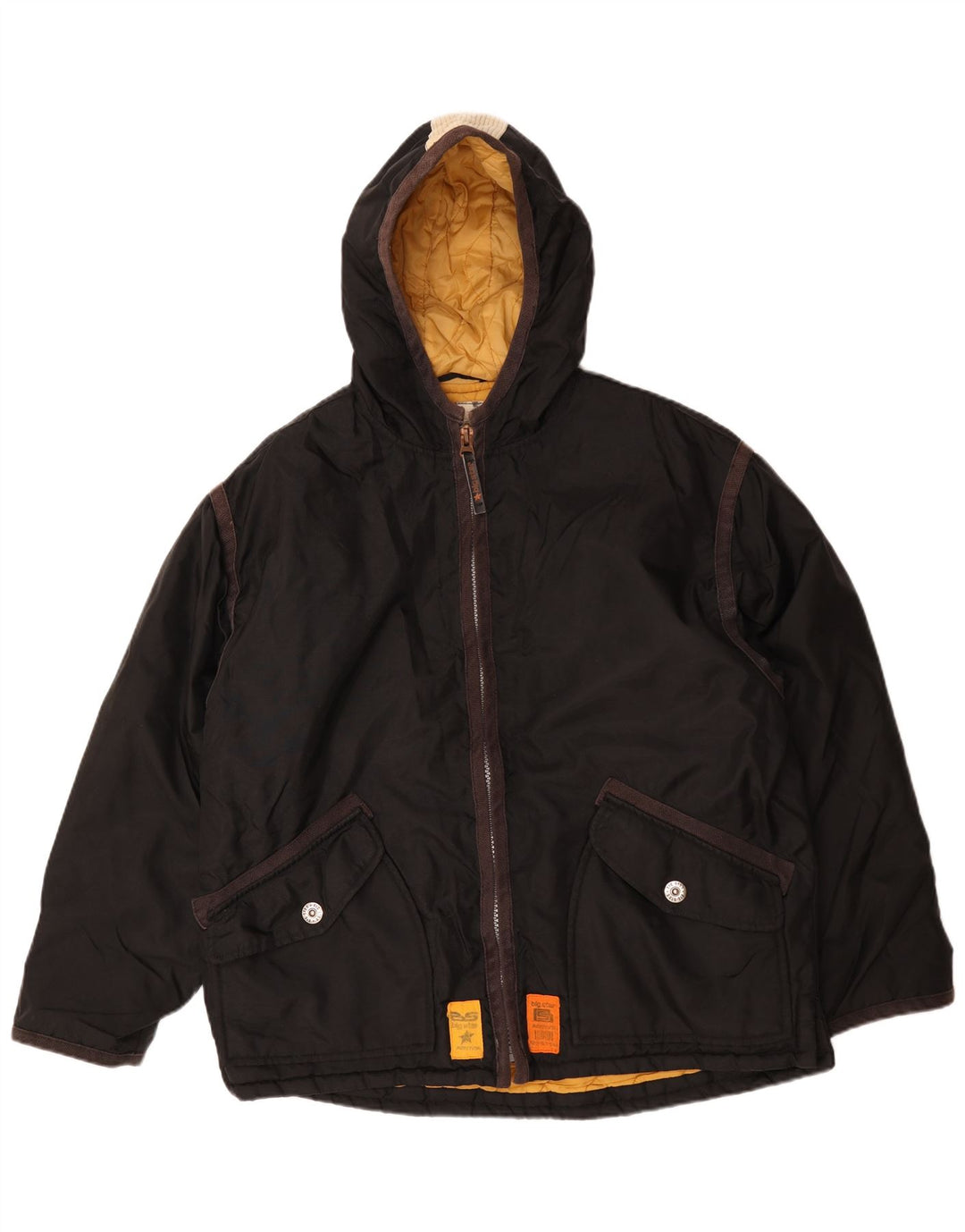 Giacca a vento con cappuccio da uomo Big Star UK 40 Large in nylon nero