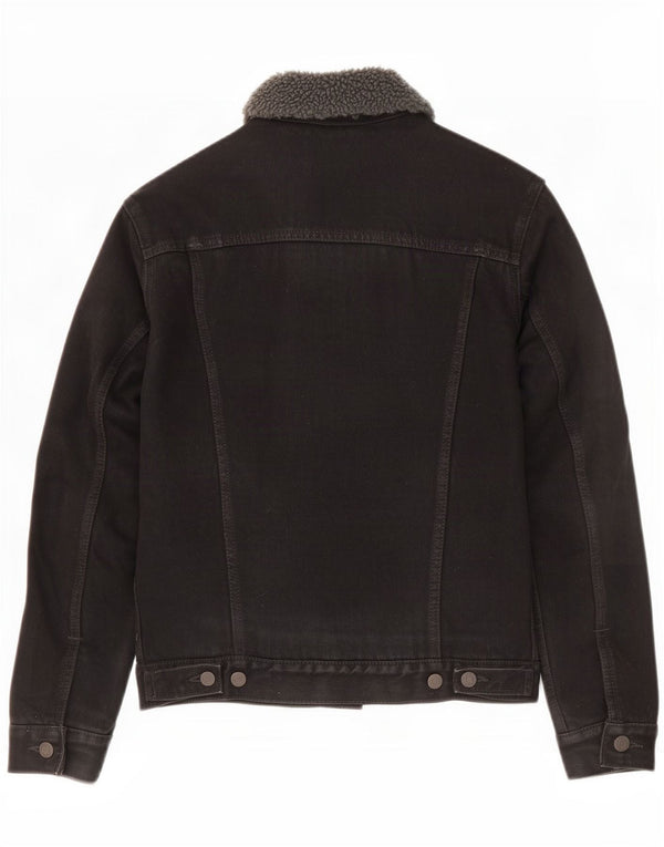 Giacca Levi's da uomo in denim sherpa UK 36 piccola in cotone nero