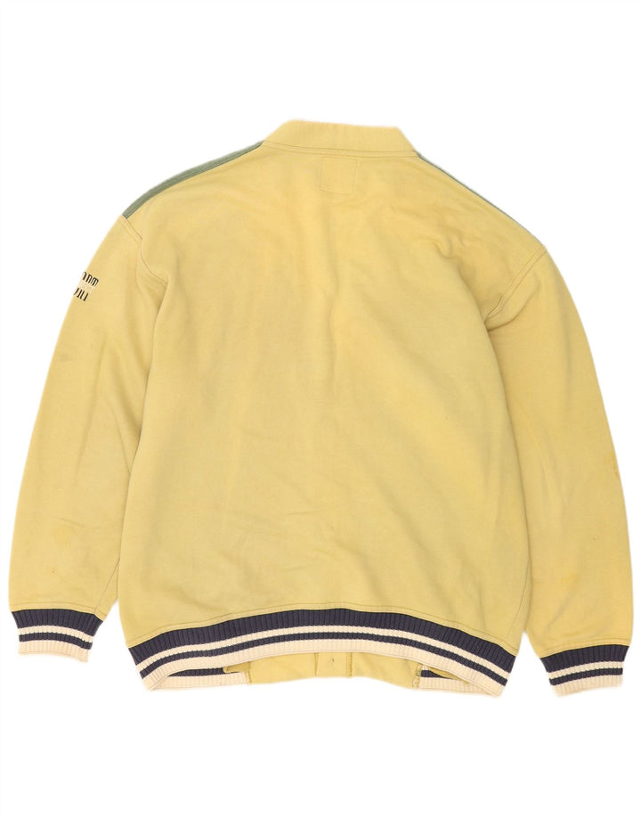 Project Maglione cardigan da uomo grande in cotone color block giallo