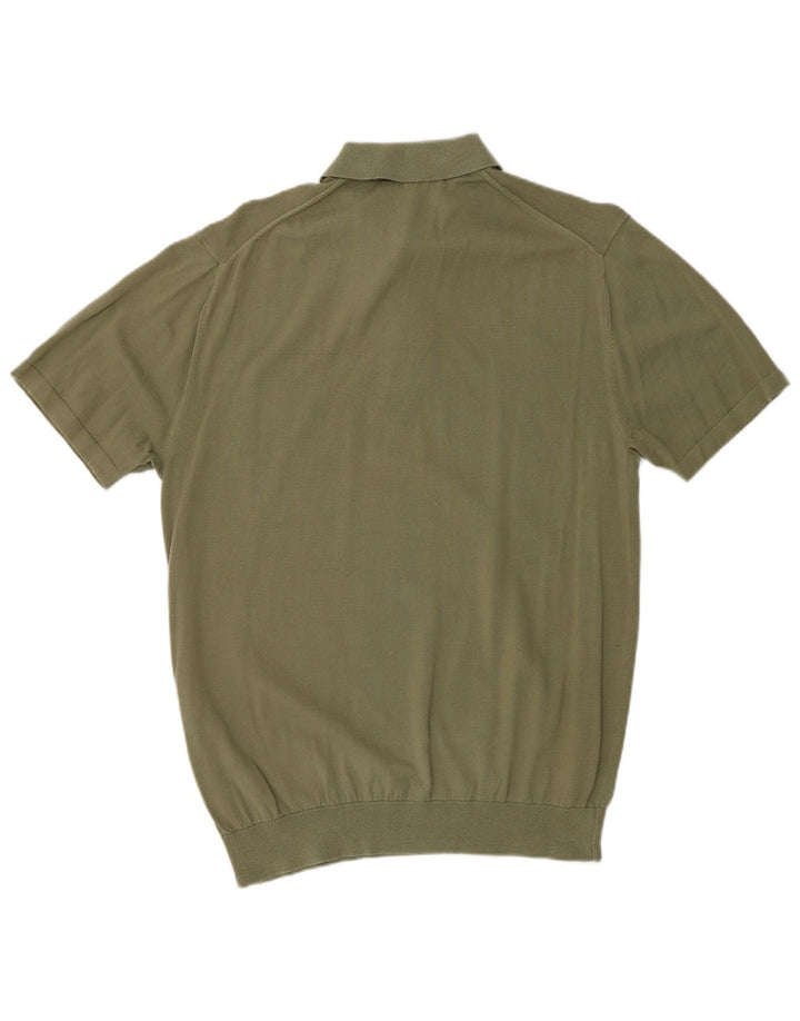 FRENCH CONNECTION Maglione da uomo a maniche corte con collo a polo medio kaki