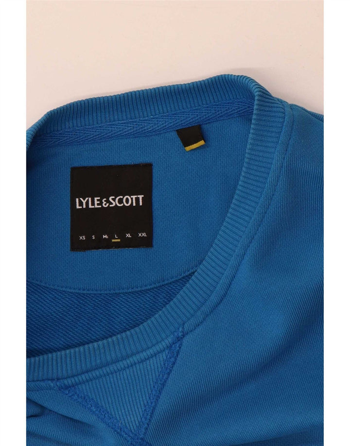 Lyle & Scott Felpa da uomo Maglione grande cotone blu