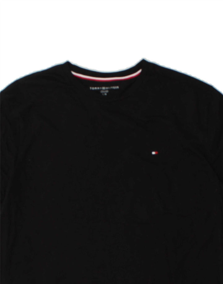 TOMMY HILFIGER Mens T-Shirt Top Large Black Cotton Vintage Tommy Hilfiger and Second-Hand Tommy Hilfiger from Messina Hembry 