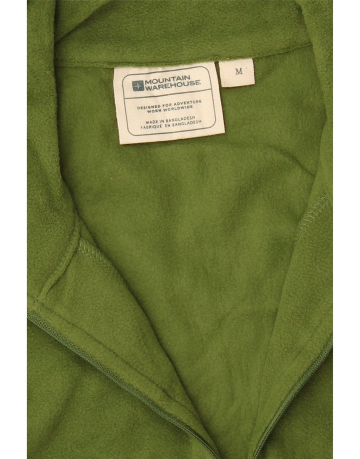 MOUNTAIN WAREHOUSE Mens Zip Neck Fleece Jumper Medium Green Polyester Vintage Mountain Warehouse and Second-Hand Mountain Warehouse from Messina Hembry 