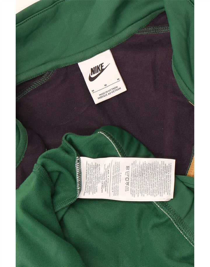 Giacca da tuta da uomo Nike in poliestere color block verde medio