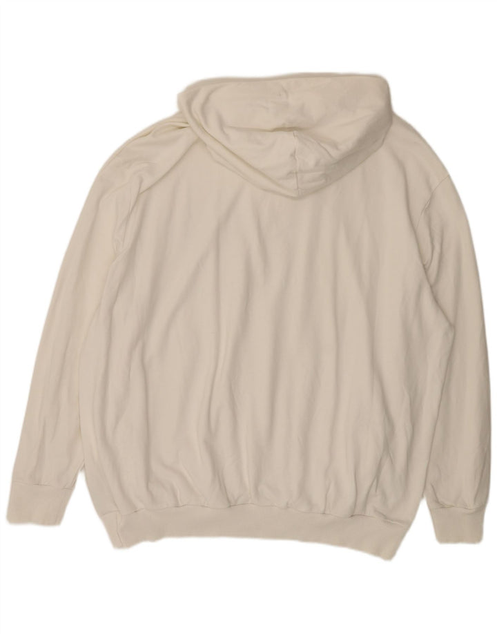 Maglione con cappuccio grafico da uomo Calvin Klein 3XL in cotone bianco sporco