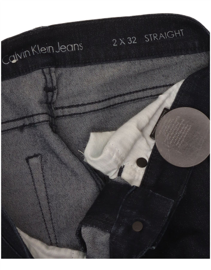 Jeans dritti da donna Calvin Klein W32 L27 cotone blu navy