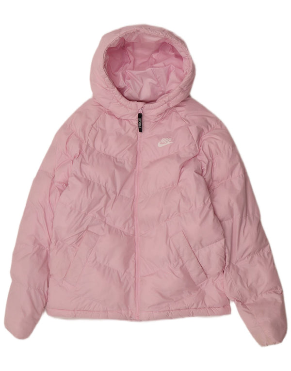 Giacca imbottita con cappuccio Nike per ragazze 13-14 anni XL rosa poliestere