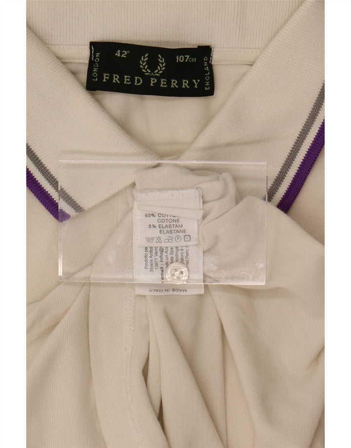 Polo da uomo Fred Perry in cotone bianco medio