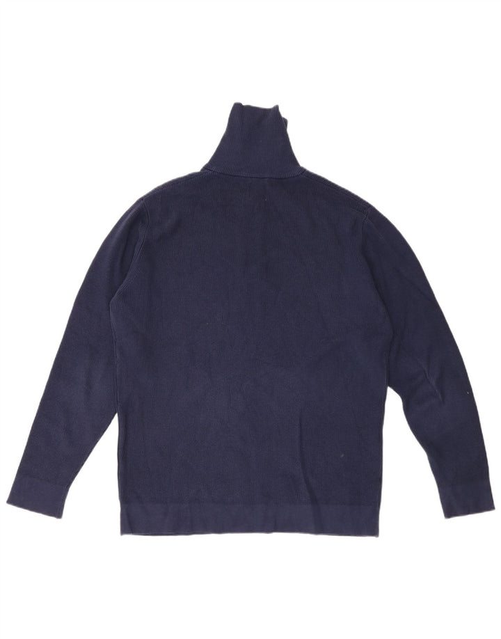 Maglione Zara da uomo con zip e collo in cotone medio blu navy