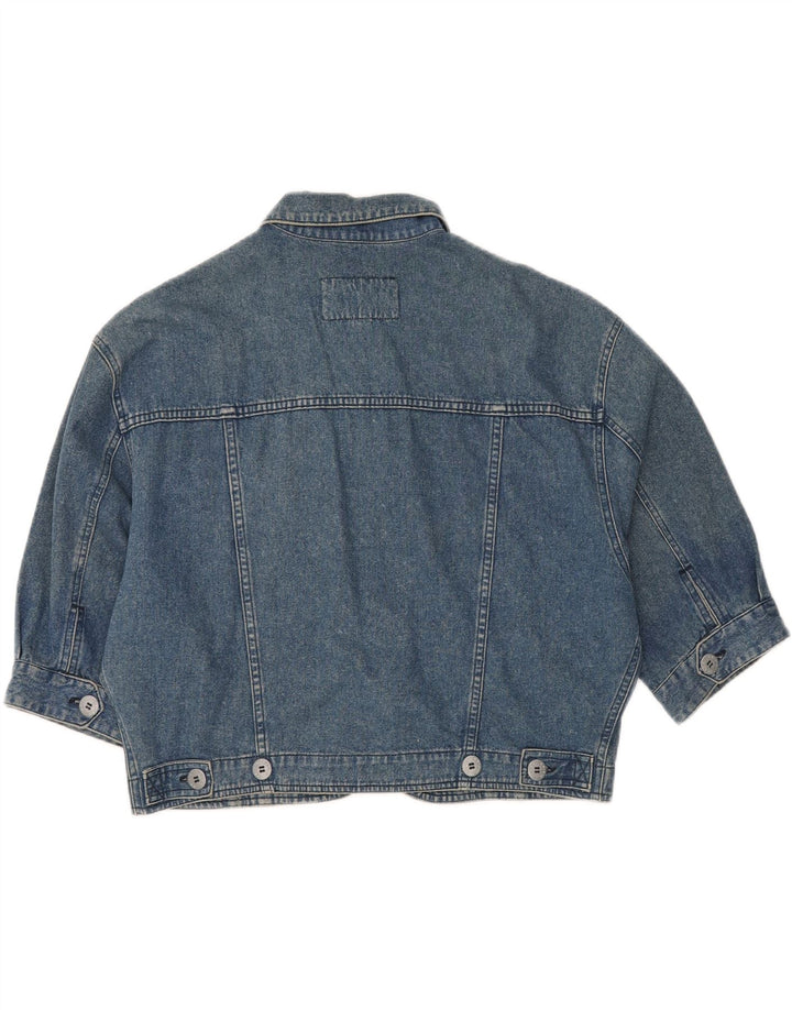 KRIZIA JEANS Giacca in denim corta oversize da donna IT 44 Blu medio floreale
