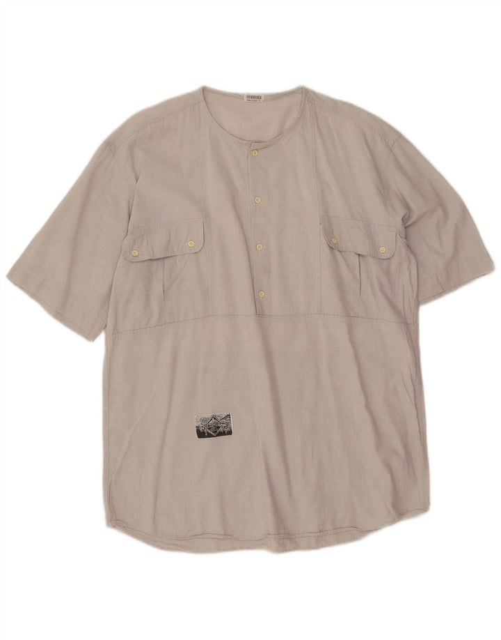 Camicia pullover a maniche corte da uomo Carrera XL grigia
