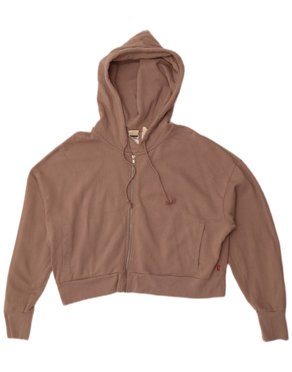 Maglione con cappuccio e zip corta da donna Levi's UK 20 2XL Cotone grigio